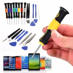 KIT RIPARAZIONE PER SMARTPHONE SET 16 IN 1 PEZZI CACCIAVITI APERTURA LEVE