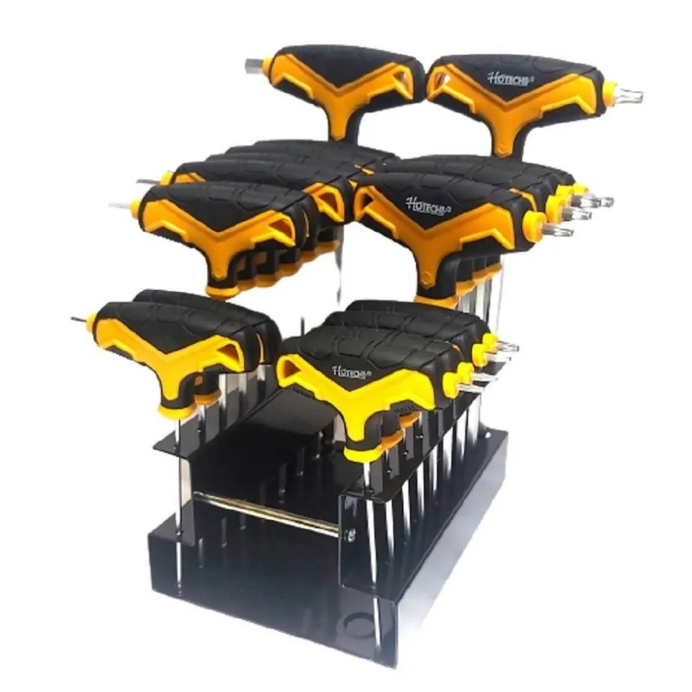 KIT SERIE 18 CHIAVI A BRUGOLA ESAGONALI CON TESTA SFERICA TORX CROMO VANADIO