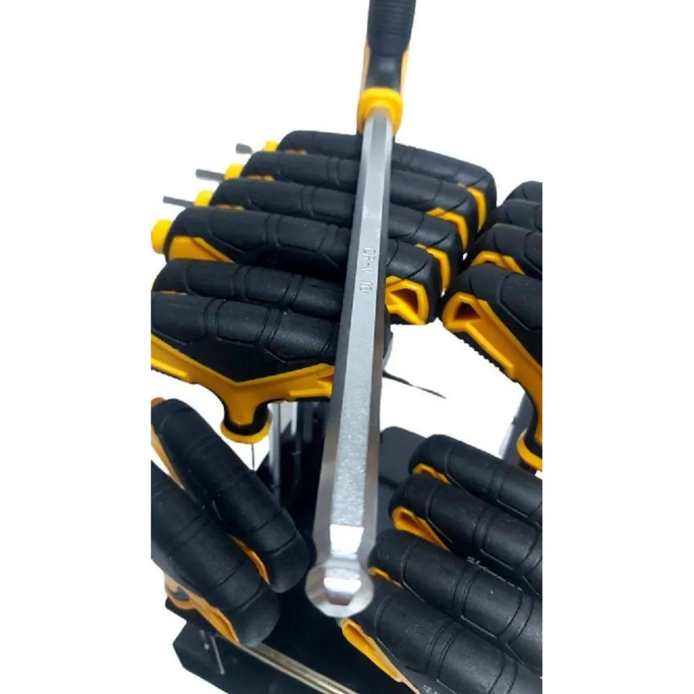 KIT SERIE 18 CHIAVI A BRUGOLA ESAGONALI CON TESTA SFERICA TORX CROMO VANADIO