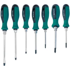 KIT SET 7 CACCIAVITI CACCIAVITE IMPATTO BATTENTE TAGLIO CROCE CON MANICO CR-V