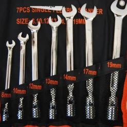 KIT SET 7 CHIAVI COMBINATE POLIGONALI SNODATE A BUSSOLA PIEGHEVOLE IN ACCIAIO