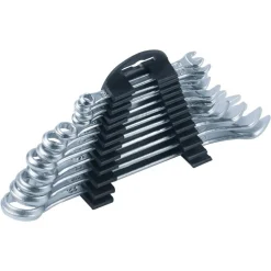 KIT SET 12 CHIAVI FORCHETTA A STELLA COMBINATE IN ACCIAIO CON SUPPORTO PARETE