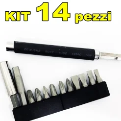 KIT SET 14 IN 1 CACCIAVITE CON PUNTE INSERTI INTERCAMBIABILI 14 PZ BRICOLAGE