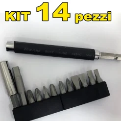 KIT SET 14 IN 1 CACCIAVITE CON PUNTE INSERTI INTERCAMBIABILI 14 PZ BRICOLAGE
