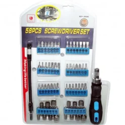 KIT SET 58 PEZZI TORX CACCIAVITI PUNTE INSERTI BUSSOLA PH PZ INTERCAMBIABILI
