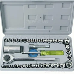 KIT SET CHIAVI A BUSSOLA CON CRICCHETTO 40 PEZZI GIRAVITE VALIGETTA IN PLASTICA