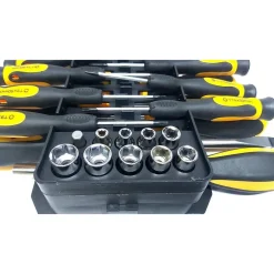 KIT SET DA 44 PEZZI CACCIAVITI TORX ESAGONALI PUNTE INSERTI BUSSOLA