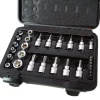 KIT SET INSERTI CHIAVI BUSSOLE TORX HEX 29 PZ ATTACCHI 1/4" 3/8" MASCHIO FEMMINA