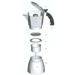KIT SET RICAMBIO RICAMBI MOKA CAFFETTIERA FILTRO GUARNIZIONE IMBUTO TAZZE
