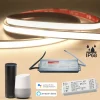 KIT SMART STRISCIA LED IP68 COB NEON FLEX DIMMERABILE 24V CENTRALINA VOCALE WIFI