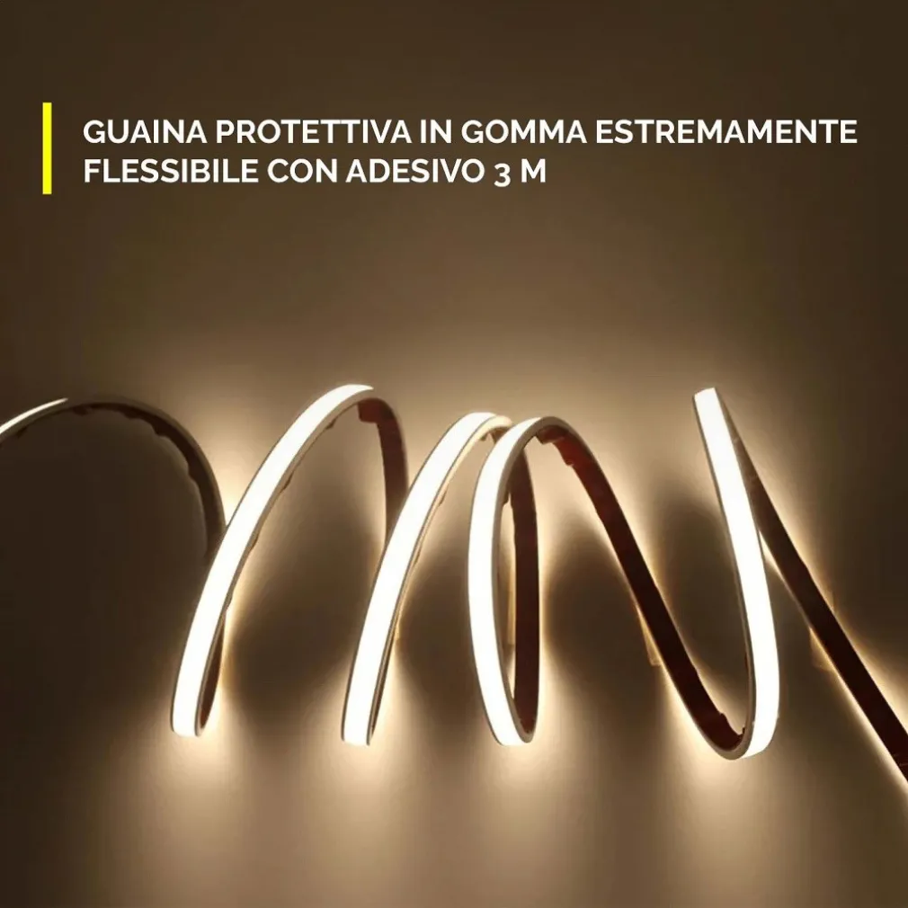 KIT SMART STRISCIA LED IP68 COB NEON FLEX DIMMERABILE 24V CENTRALINA VOCALE WIFI