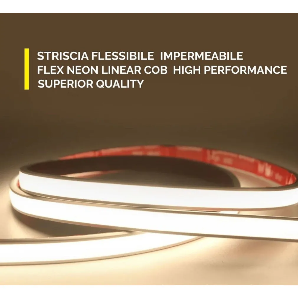 KIT SMART STRISCIA LED IP68 COB NEON FLEX DIMMERABILE 24V CENTRALINA VOCALE WIFI