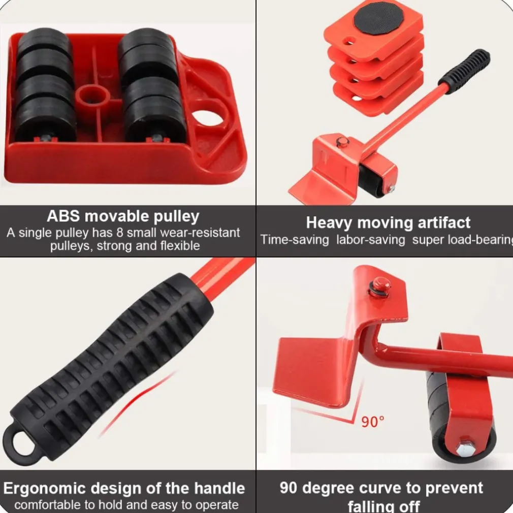 KIT SOLLEVATORE SOLLEVA MOBILI CON RUOTE PIASTRA 200KG SPOSTARE SOLLEVARE MOBILE