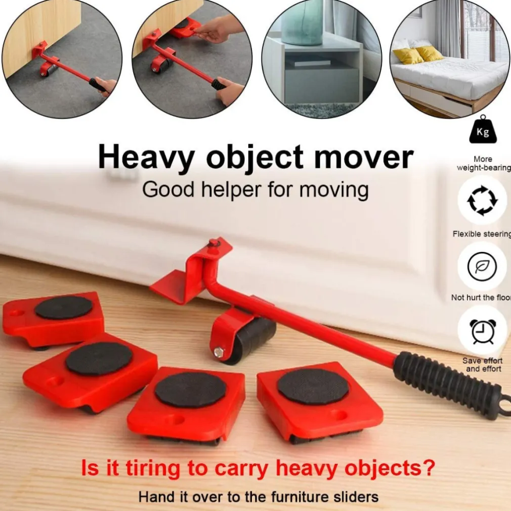 KIT SOLLEVATORE SOLLEVA MOBILI CON RUOTE PIASTRA 200KG SPOSTARE SOLLEVARE MOBILE