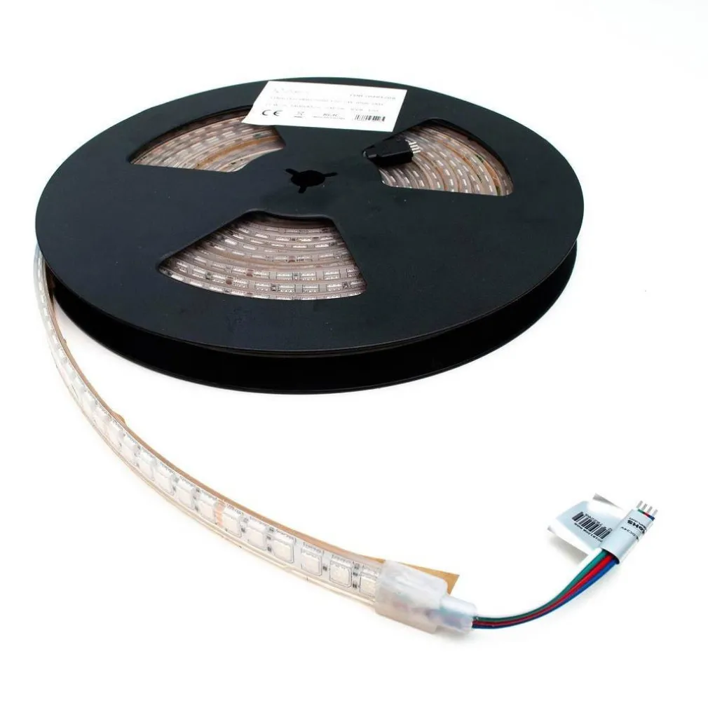 KIT STRISCIA 600LED 75W RGB IP68 ESTERNI DIMMERABILE 24V CENTRALINA ALIMENTATORE