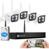 KIT TELECAMERA DI SORVEGLIANZA A 8 CANALI WI-FI H.265 4 TELECAMERE IP WIFI 1080P