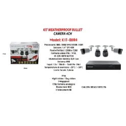 KIT TELECAMERE DI SICUREZZA DVR 4 CANALI 720P VIDEOSORVEGLIANZA MAXTECH KIT-DVR4