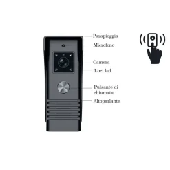 KIT VIDEOCITOFONO MONOFAMILIARE MONITOR 7'' TELECAMERA APRIPORTA RLC07