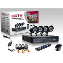 KIT VIDEOSORVEGLIANZA CCD DVR 4 CANALI TELECAMERA INFRAROSSI IR 24 LED LAN 3G