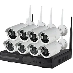 KIT VIDEOSORVEGLIANZA IP WIRELESS NVR 8 CANALI 8 TELECAMERE IP FULL HD WIFI