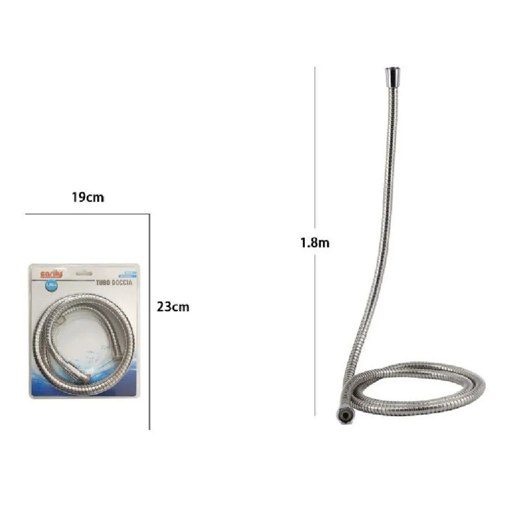 LACCIO TUBO FLESSIBILE DOCCIA VASCA BAGNO ACCIAIO UNIVERSALE 1,8 METRI 69216