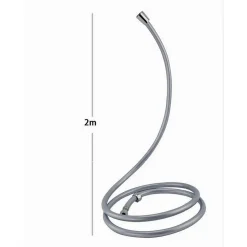 LACCIO TUBO FLESSIBILE DOCCIA IN PVC GRIGIO UNIVERSALE LUNGHEZZA 2 METRI 69232