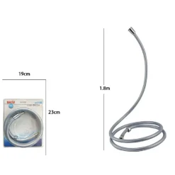 LACCIO TUBO FLESSIBILE DOCCIA IN PVC GRIGIO UNIVERSALE LUNGHEZZA 1,8 METRI 69231