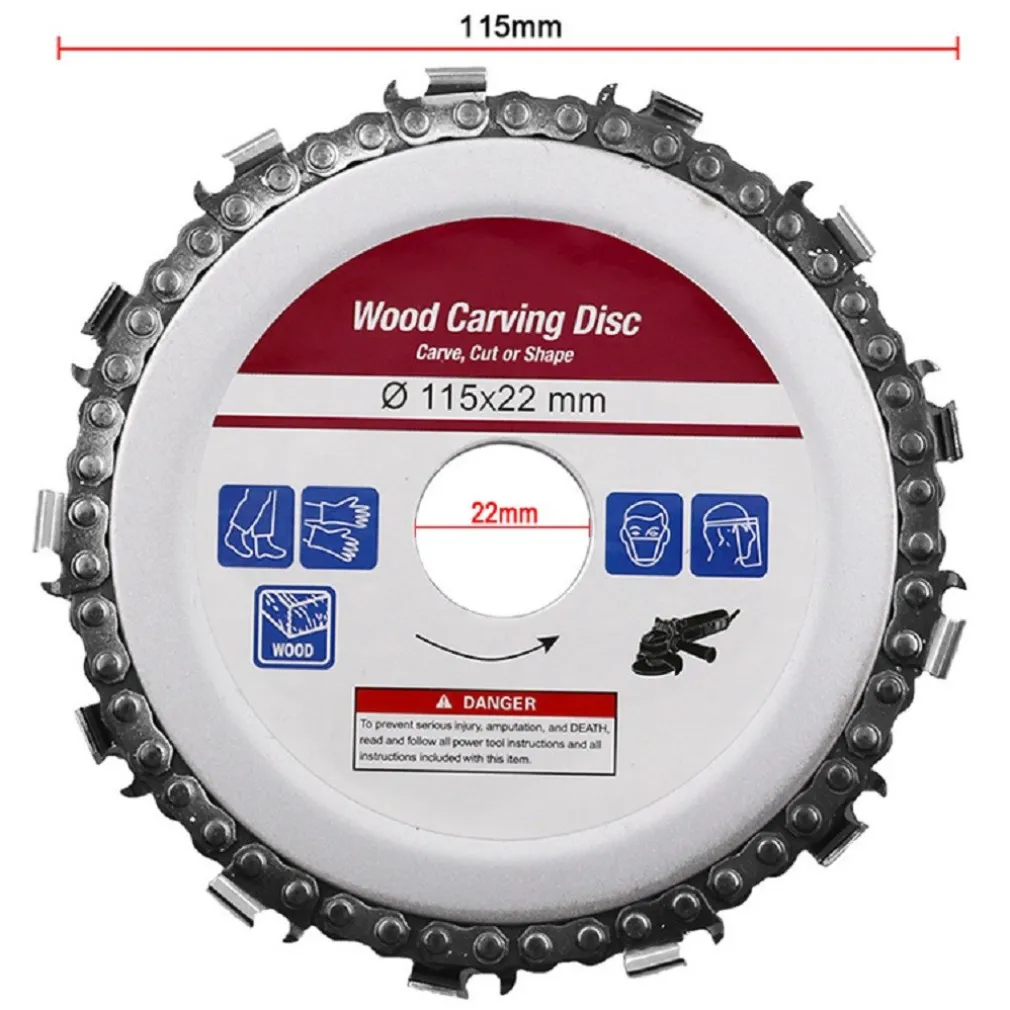 LAMA DISCO TAGLIO LEGNO A CATENA PER SMERIGLIATRICE ANGOLARE 125 X 22 MM