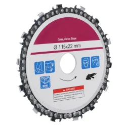 LAMA DISCO TAGLIO LEGNO A CATENA PER SMERIGLIATRICE ANGOLARE 125 X 22 MM