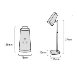 LAMPADA 2 IN 1 RICARICABILE SCRIVANIA APPLIQUE A LED 6W TOUCH DIMMERABILE CCT BL-1008