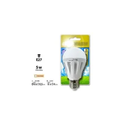 LAMPADA A LED LAMPADINA GLOBO 5 WATT ATTACCO E27 LUCE FREDDA 6500K