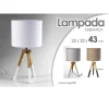 LAMPADA ABAT JOUR CERAMICA 22X22X43CM LUMETTO TAVOLO BASE LEGNO TREPIEDE 698743