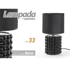 LAMPADA ABAT JOUR DA TAVOLO SCRIVANIA COMODINO CERAMICA MODERNA 33X18 CM 837388
