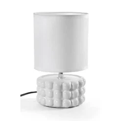 LAMPADA ABAT JOUR TAVOLO COMODINO E14 BASE CERAMICA RILIEVO LUX 25 X 15CM 837418
