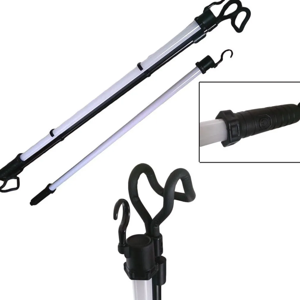 LAMPADA DA LAVORO 128 LED RICARICABILE FARO OFFICINA PESCA CAMPEGGIO ESTENSIBLE