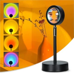 LAMPADA DA PROIEZIONE COLORATA GBR PROIETTORE LUCE NOTTURNA LED USB 8 MODALITÀ