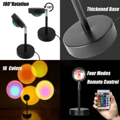 LAMPADA DA PROIEZIONE COLORATA GBR PROIETTORE LUCE NOTTURNA LED USB 8 MODALITÀ