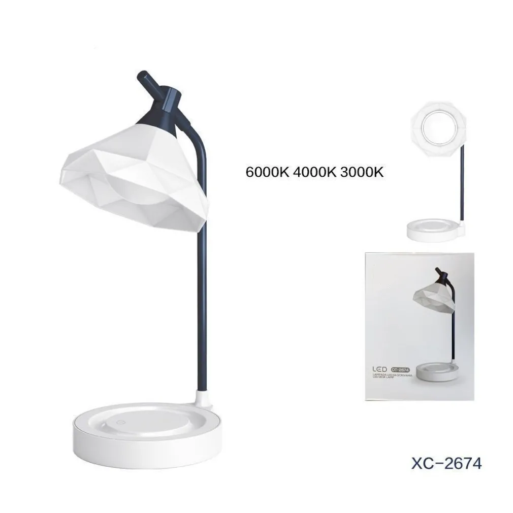 LAMPADA DA SCRIVANIA LED DIMMERABILE TOUCH DESIGN GEOMETRICO PIEGHEVOLE DT-2674