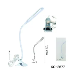 LAMPADA DA SCRIVANIA LUCE LED CON MORSETTO PINZA ORIENTABILE FLESSIBILE DT-2677