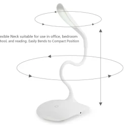 LAMPADA DA SCRIVANIA TOUCH 14 LED BIANCO LUCE REGOLABILE E COLLO ERGONOMICO