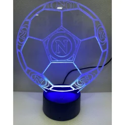 LAMPADA DA TAVOLO A BATTERIE USB PALLONE CALCIO CON STEMMA LOGO NAPOLI CALCIO
