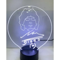 LAMPADA DA TAVOLO A BATTERIE USB CON VOLTO STILIZZATO DI DIEGO ARMANDO MARADONA
