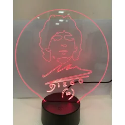 LAMPADA DA TAVOLO A BATTERIE USB CON VOLTO STILIZZATO DI DIEGO ARMANDO MARADONA