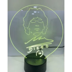 LAMPADA DA TAVOLO A BATTERIE USB CON VOLTO STILIZZATO DI DIEGO ARMANDO MARADONA