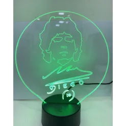 LAMPADA DA TAVOLO A BATTERIE USB CON VOLTO STILIZZATO DI DIEGO ARMANDO MARADONA