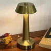 LAMPADA DA TAVOLO A LED DORATO RICARICABILE USB LUME LUCE CALDA PER BAR LOCALI