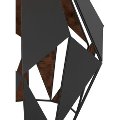 LAMPADA DA TAVOLO COMODINO VINTAGE CON PARALUME ROTONDO IN NERO RAME 250X510 MM