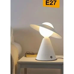 LAMPADA DA TAVOLO DECORATIVA CON PARALUME A CAPPELLO ORIENTABILE LUME E27 D13