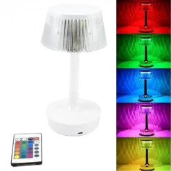 LAMPADA DA TAVOLO IN CRISTALLO DECORATIVA CON LED RGB TOUCH BIANCO 5V Q-TL153