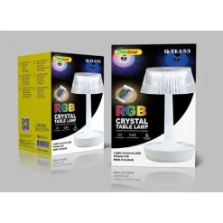 LAMPADA DA TAVOLO IN CRISTALLO DECORATIVA CON LED RGB TOUCH BIANCO 5V Q-TL153